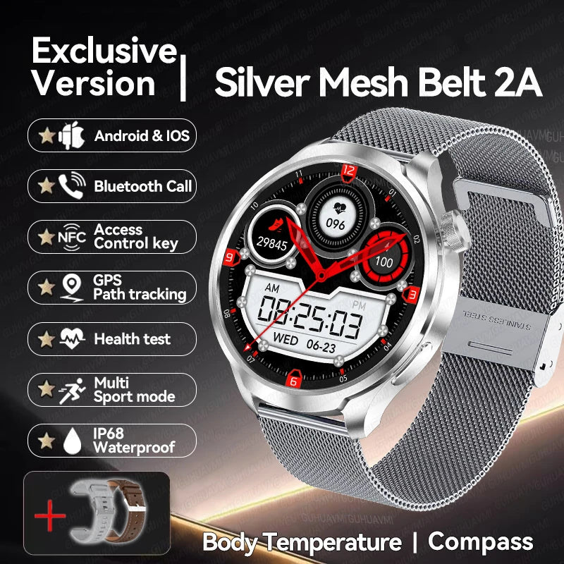 ⨠**New 2025 Model!** A sporty **smartwatch** with a **1.85ā AMOLED display**, heart rate & blood pressure monitoring, **NFC, GPS**, and more! **Compatible with Huawei & iOS** āš„