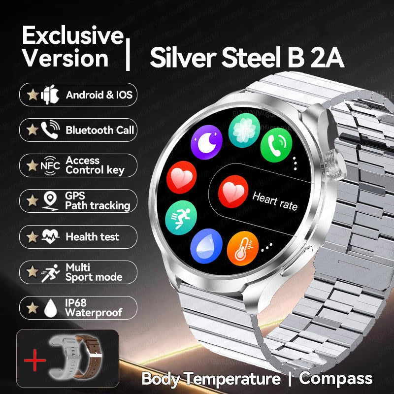 ⨠**New 2025 Model!** A sporty **smartwatch** with a **1.85ā AMOLED display**, heart rate & blood pressure monitoring, **NFC, GPS**, and more! **Compatible with Huawei & iOS** āš„