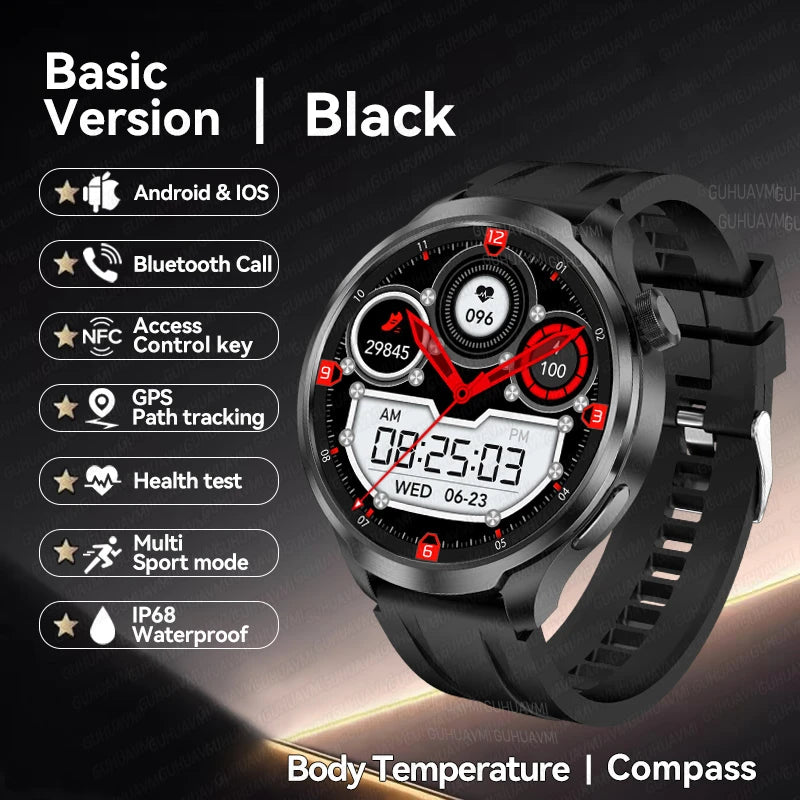 ⨠**New 2025 Model!** A sporty **smartwatch** with a **1.85ā AMOLED display**, heart rate & blood pressure monitoring, **NFC, GPS**, and more! **Compatible with Huawei & iOS** āš„