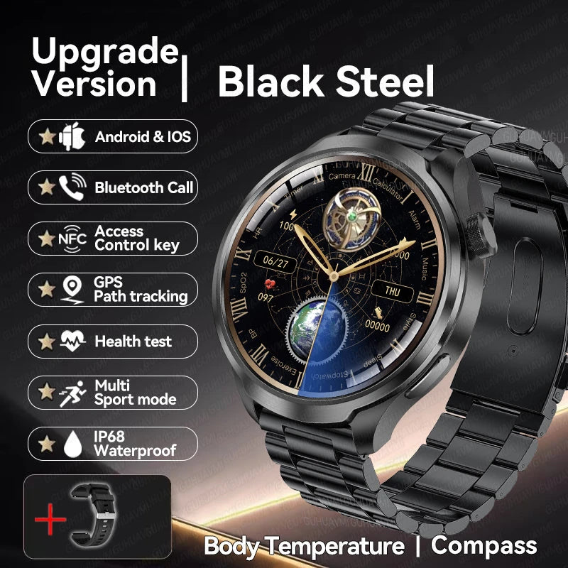 ⨠**New 2025 Model!** A sporty **smartwatch** with a **1.85ā AMOLED display**, heart rate & blood pressure monitoring, **NFC, GPS**, and more! **Compatible with Huawei & iOS** āš„