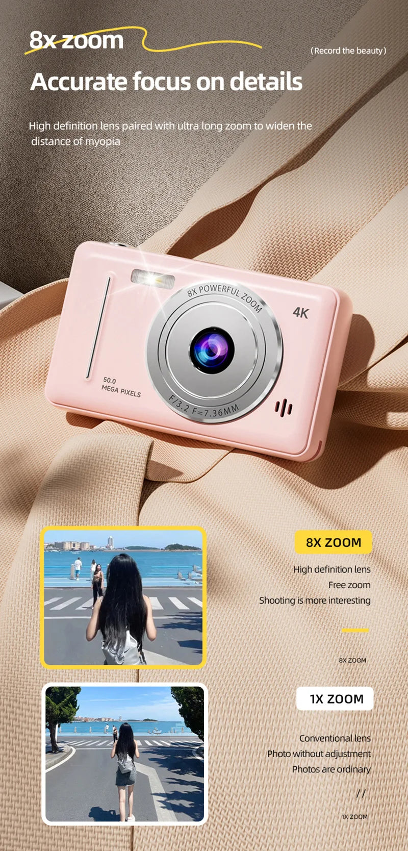 Xiaomi 4K Digital Camera – 50MP, Dual Camera, Retro Design & Auto Focus