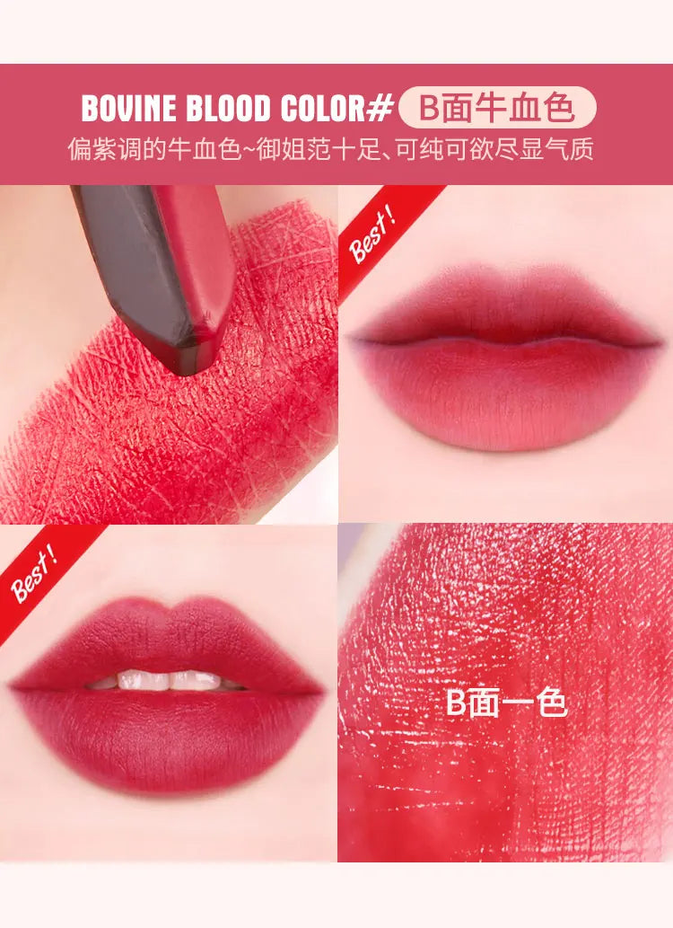 5 In 1 Colors Lipstick Matte Velvet Sexy Red Lip Tint Smooth Long Lasting Waterproof Easy to Wear Magic Lip Makeup for Women