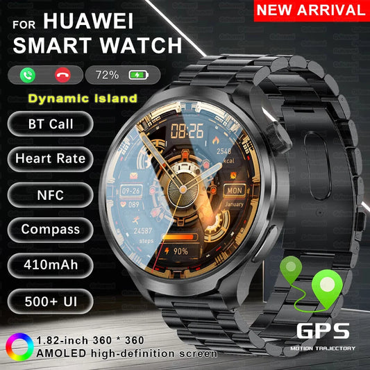 ✨ **New 2025 Model!** A sporty **smartwatch** with a **1.85” AMOLED display**, heart rate & blood pressure monitoring, **NFC, GPS**, and more! **Compatible with Huawei & iOS** ⌚🔥