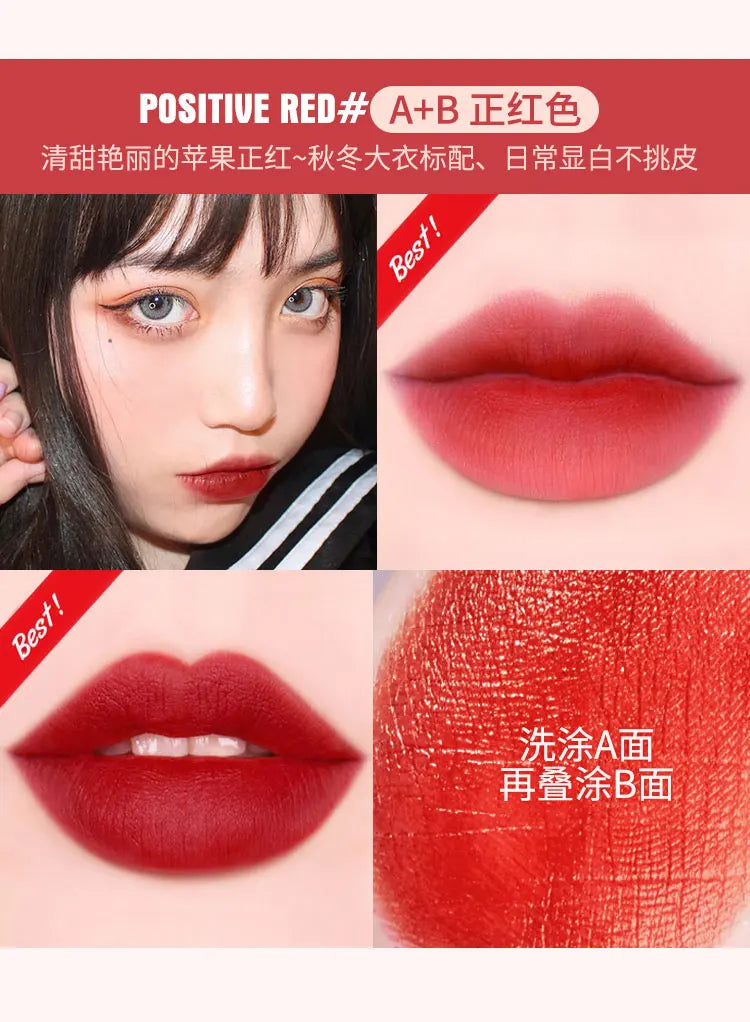 5 In 1 Colors Lipstick Matte Velvet Sexy Red Lip Tint Smooth Long Lasting Waterproof Easy to Wear Magic Lip Makeup for Women