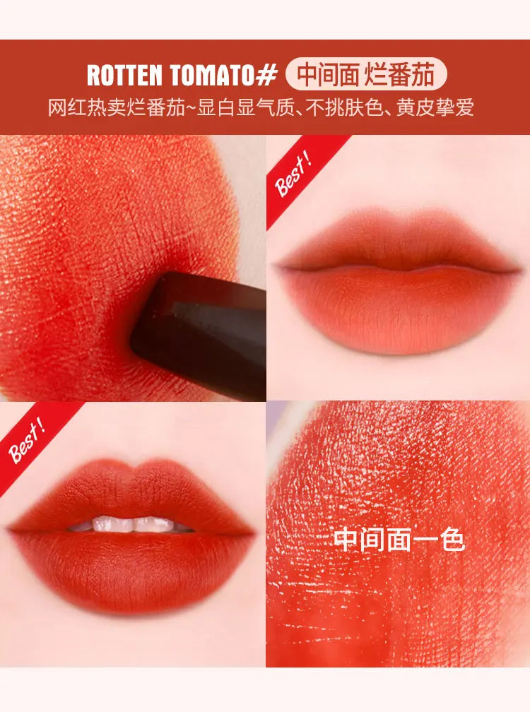 5 In 1 Colors Lipstick Matte Velvet Sexy Red Lip Tint Smooth Long Lasting Waterproof Easy to Wear Magic Lip Makeup for Women