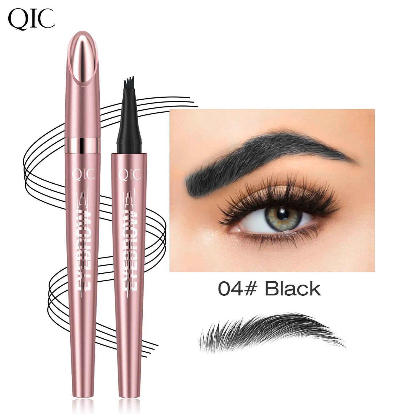 Eyebrow Pencil Waterproof Liquid Eyebrow Pen Makeup Long Lasting Brow Pen Brown Black Eye Tattoo Cosmetics