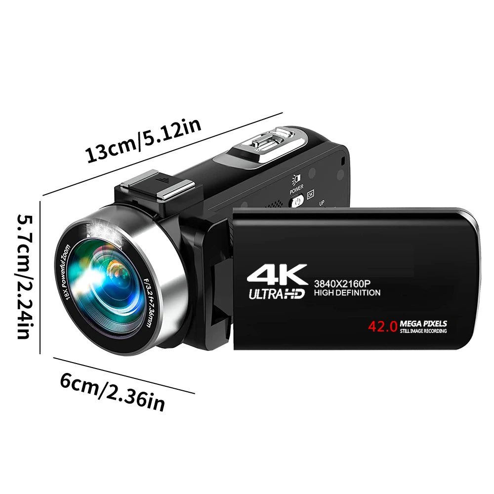 4K Digital Camera 42 Megapixels HD Digital Camera 18X Digital Zoom 3.0 inch screen With Flash Portable Video Recorder