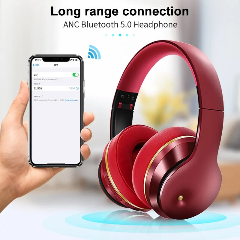 "Foldable ANC Bluetooth headphones with Active Noise Cancellation – great sound, perfect comfort, and protection from noise wherever you go!"