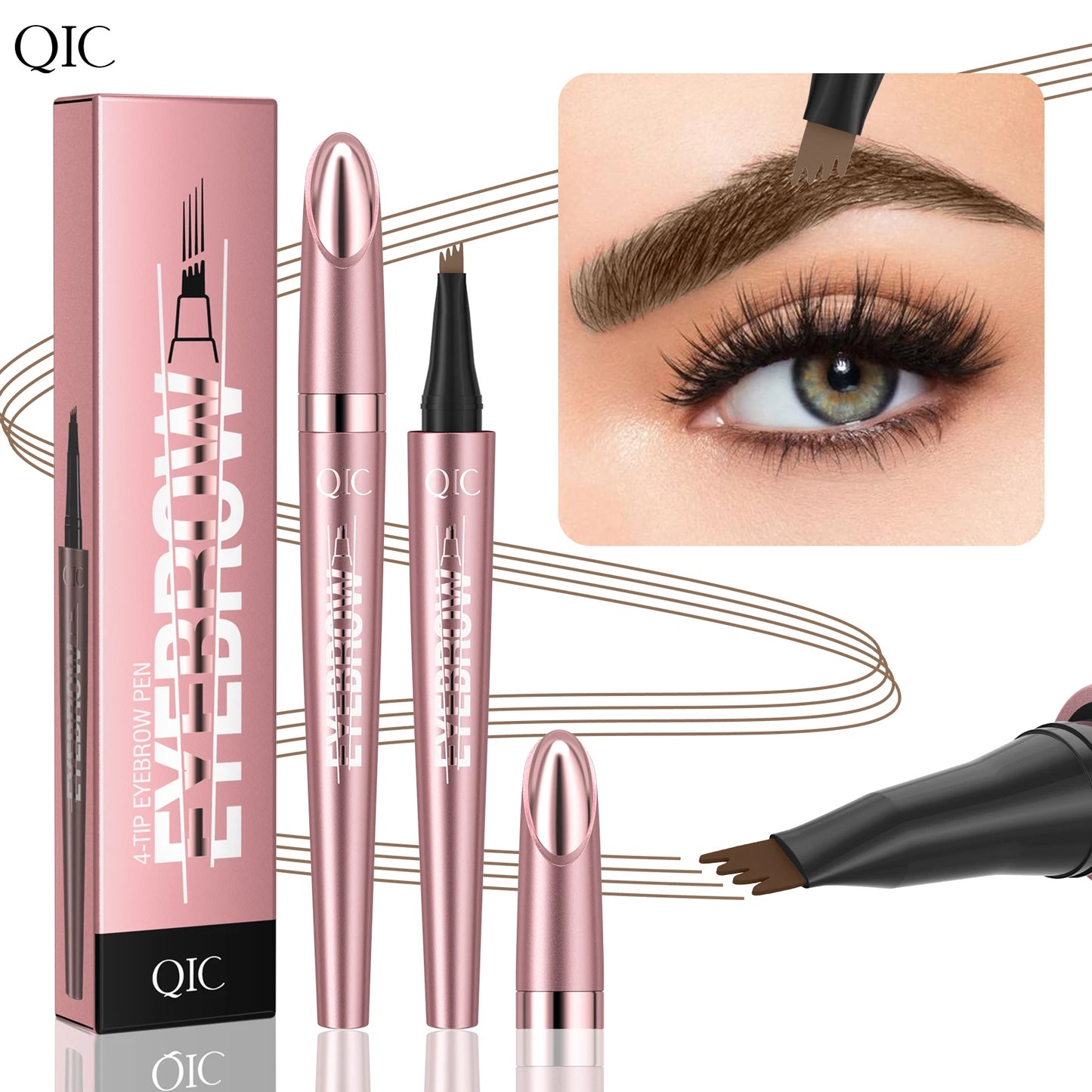 Eyebrow Pencil Waterproof Liquid Eyebrow Pen Makeup Long Lasting Brow Pen Brown Black Eye Tattoo Cosmetics