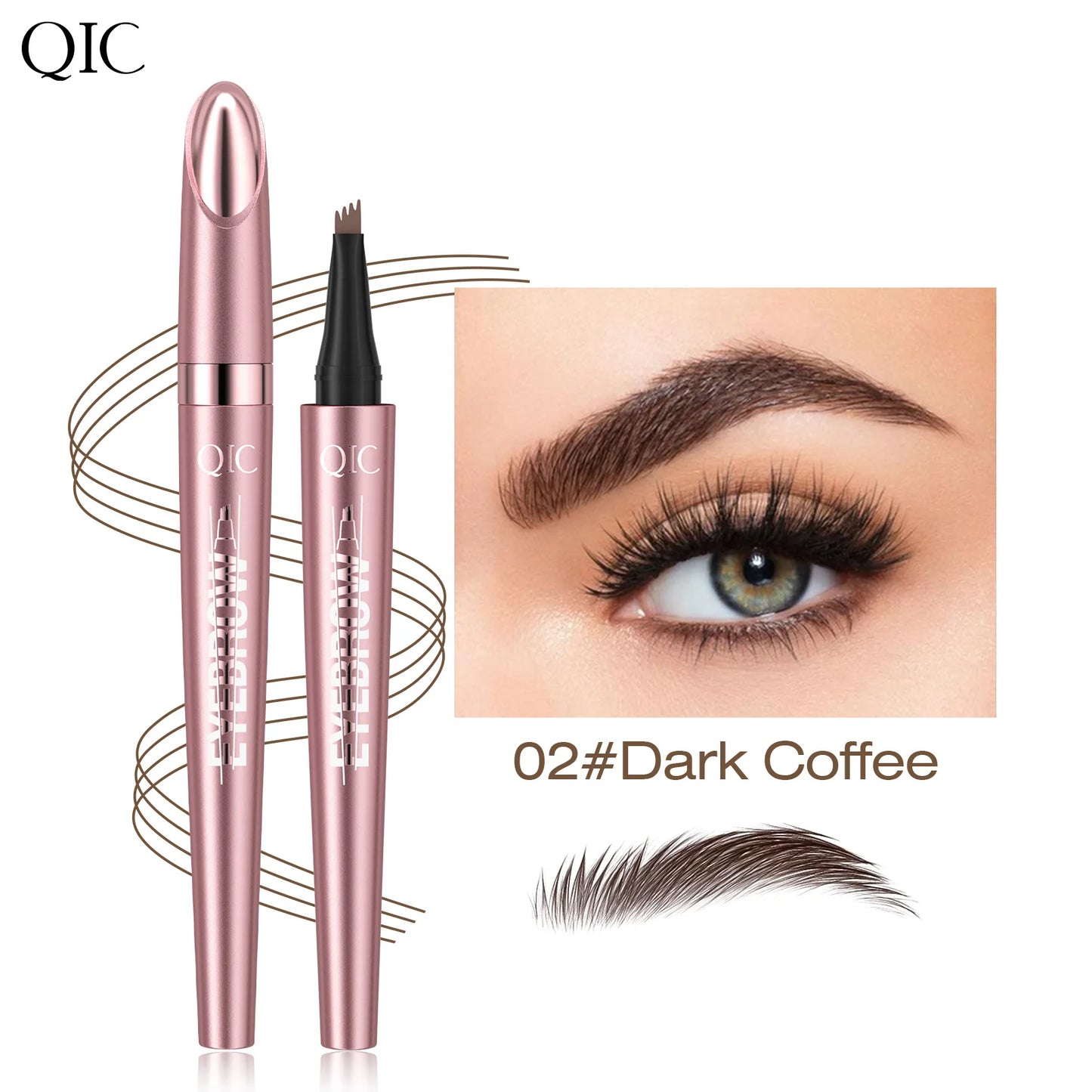 Eyebrow Pencil Waterproof Liquid Eyebrow Pen Makeup Long Lasting Brow Pen Brown Black Eye Tattoo Cosmetics