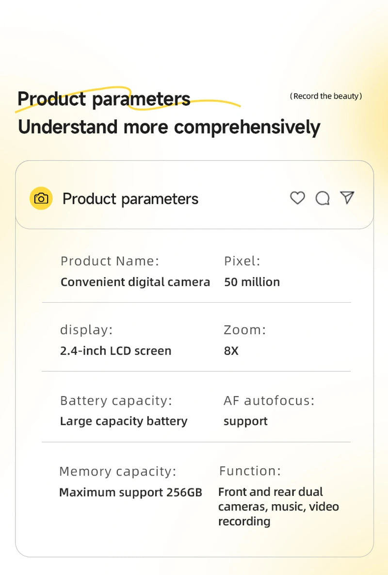 Xiaomi 4K Digital Camera – 50MP, Dual Camera, Retro Design & Auto Focus